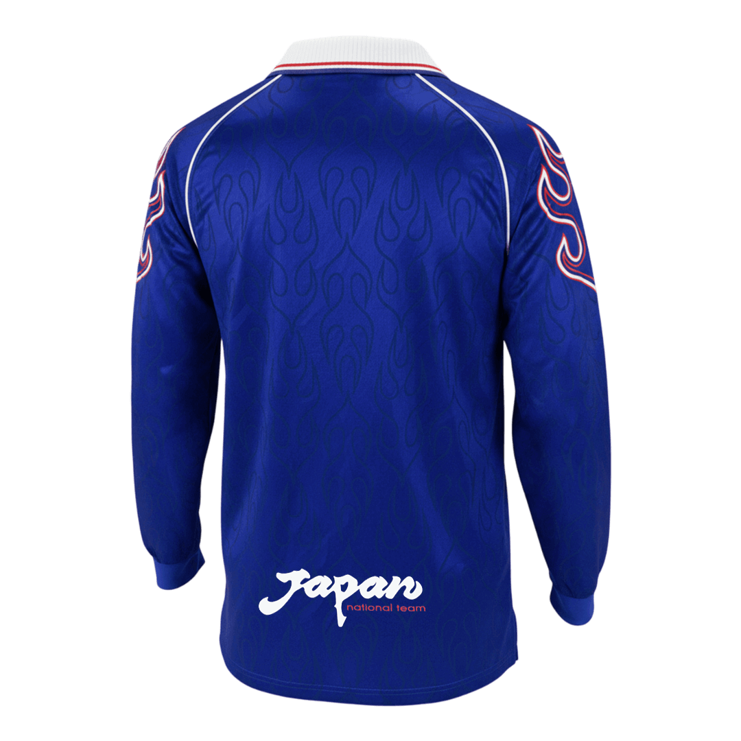 Maillot de football rétro domicile à manches longues pour homme Japon Coupe du Monde 1998