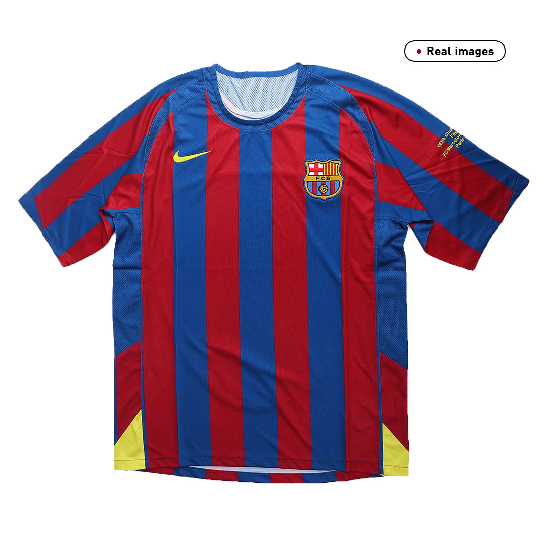 Maillot de foot domicile rétro FC Barcelone Ligue des Champions 2005/06 pour homme
