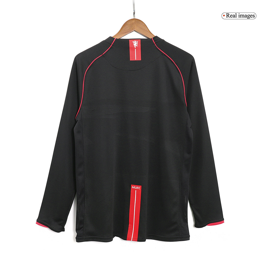 Maillot de football rétro Manchester United 2007/08 extérieur à manches longues pour homme