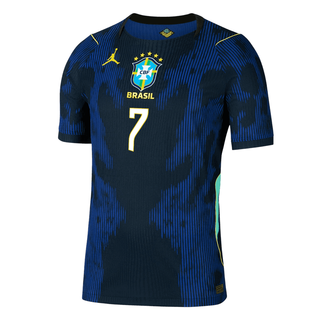 Maillot de football extérieur Brésil Coupe du Monde 2026 VINI JR. #7 pour homme - Coupe ajustée - Version joueur