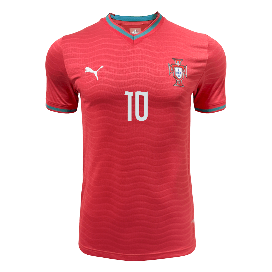 Maillot de foot domicile Portugal Coupe du Monde 2026 BERNARDO #10 pour homme - Version joueur - Coupe ajustée