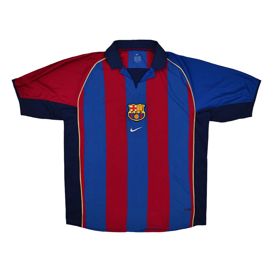 Maillot de football domicile homme du FC Barcelone 2001/02 Rétro RIVALDO #10