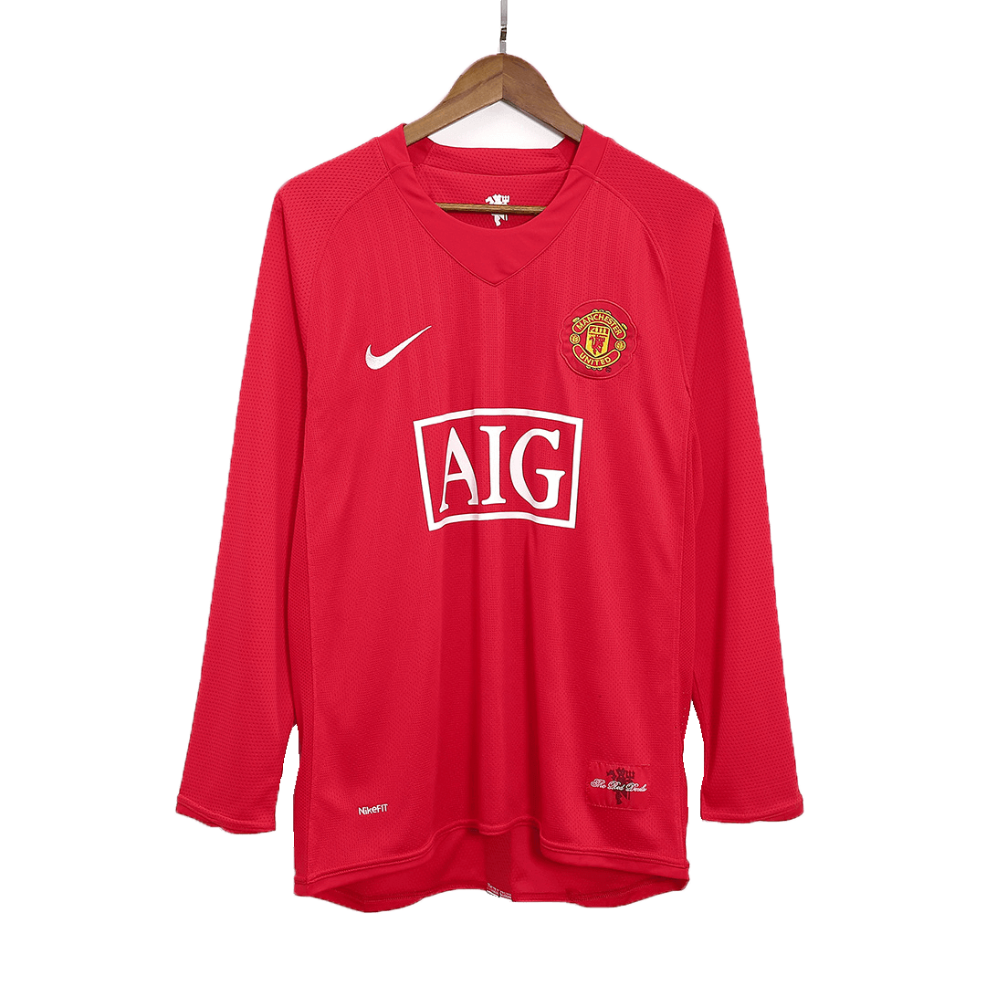 Maillot de foot rétro ROONEY #10 homme Manchester United domicile manches longues 2007/08