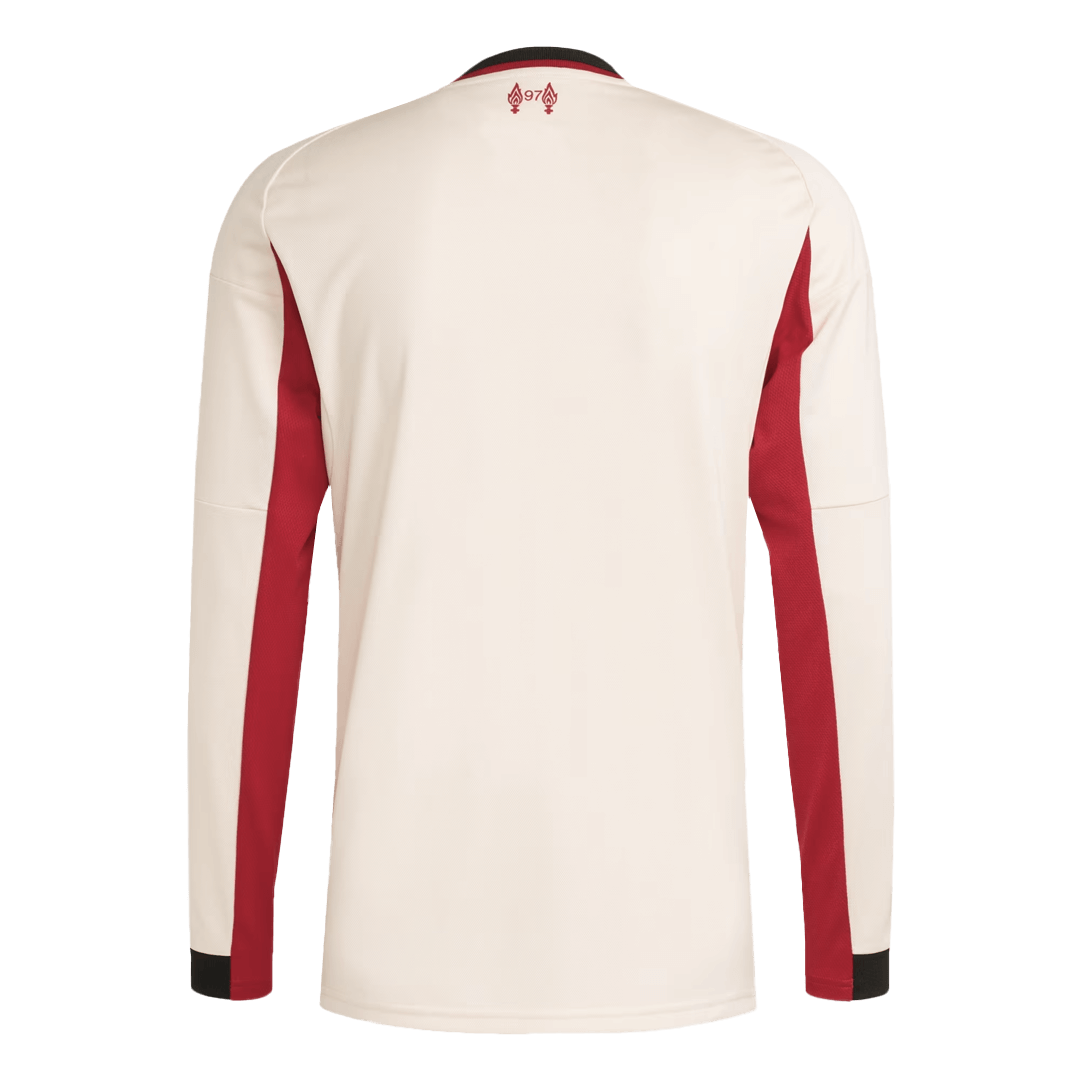 Maillot de football manches longues extérieur Liverpool 2025/26 pour homme