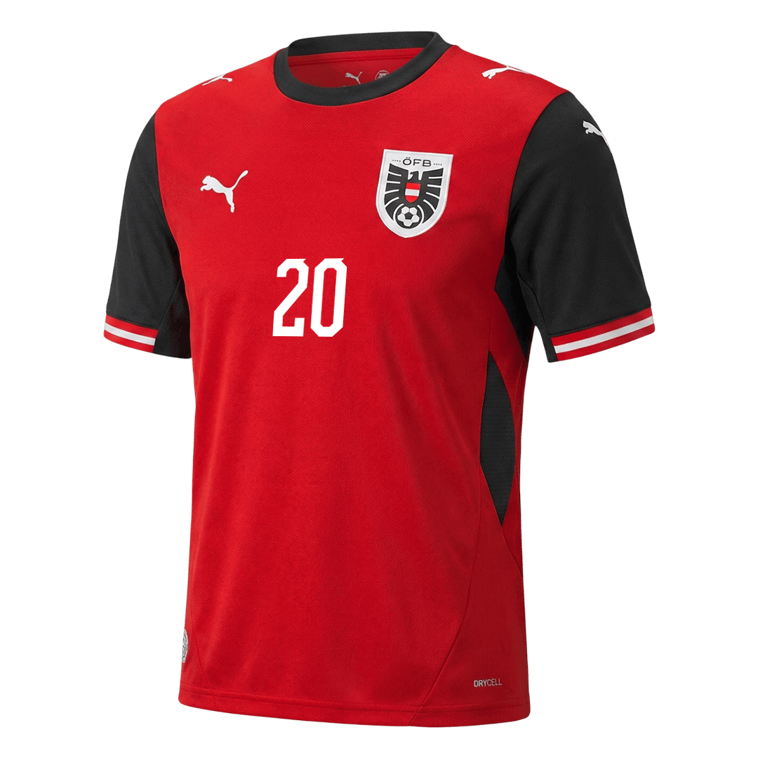 Maillot de football domicile Laimer #20 Autriche Coupe du Monde 2026 pour homme