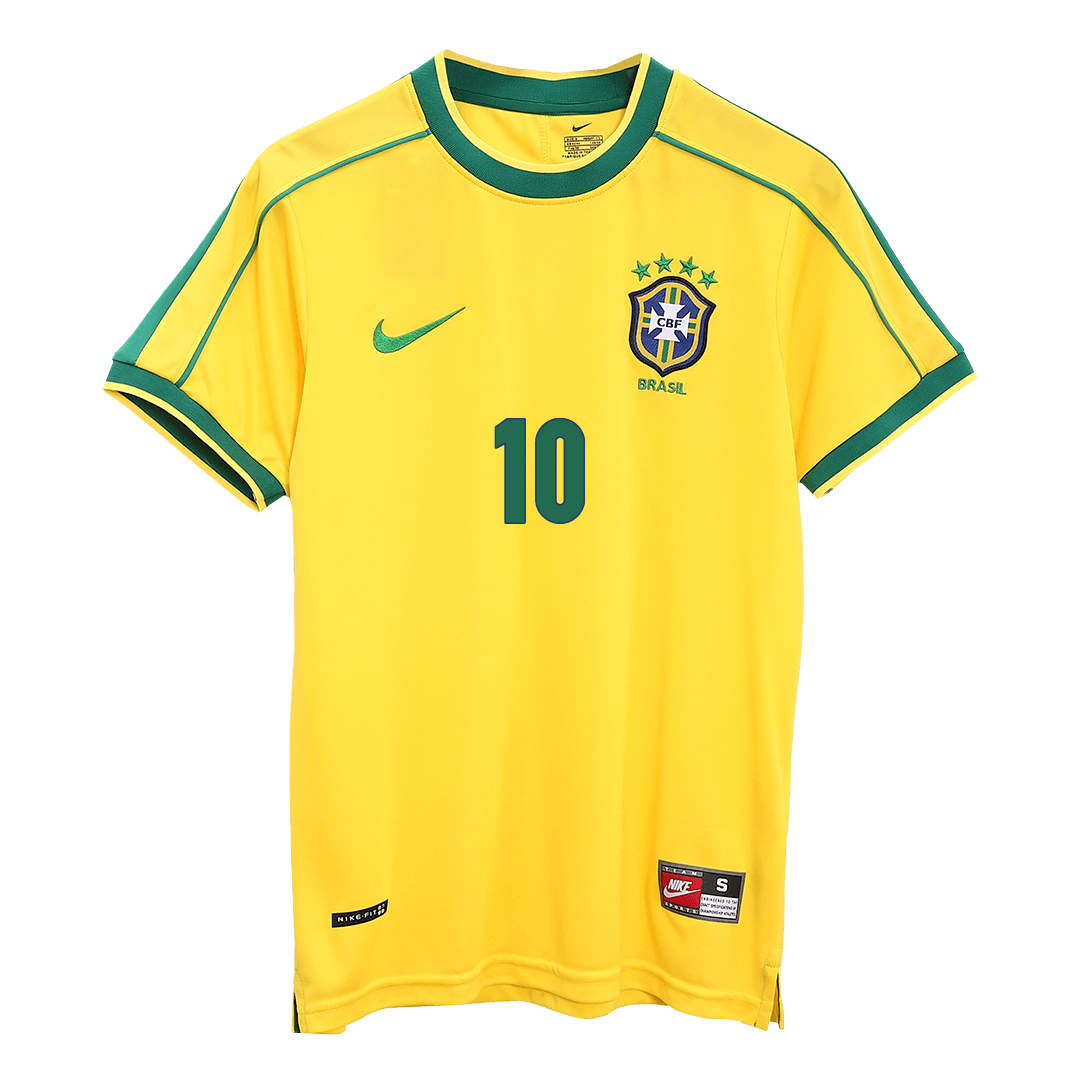 Maillot de football domicile homme Brésil Coupe du Monde 1998 RÉTRO RIVALDO #10