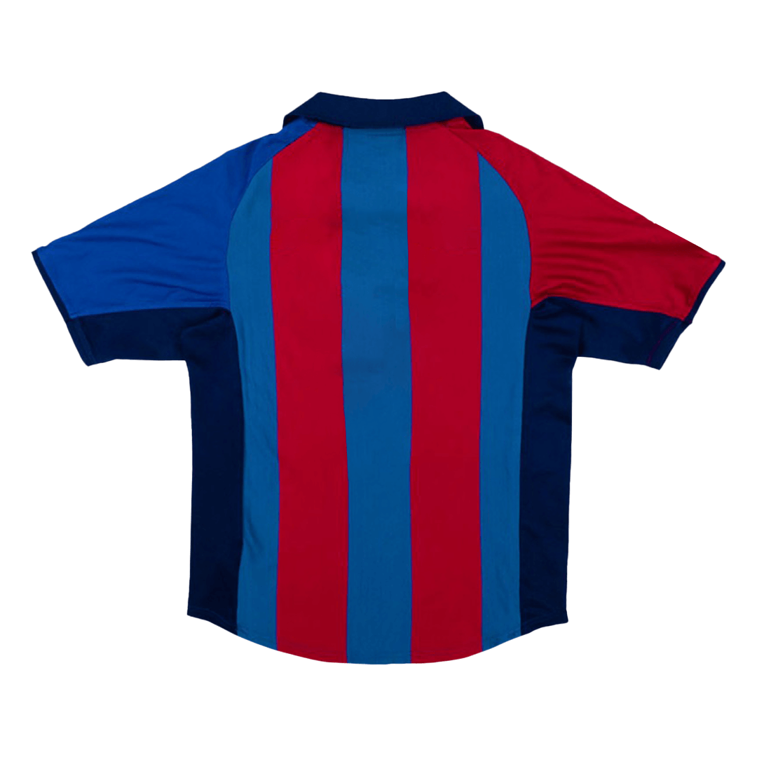 Maillot de football rétro domicile FC Barcelone 2001/02 pour homme