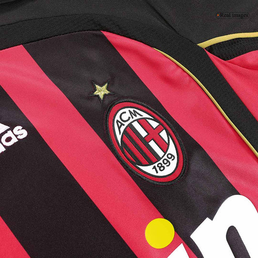 Retro KAKA' #22 Men's AC Milan 2006/07 Home Long Sleeve Soccer Jersey