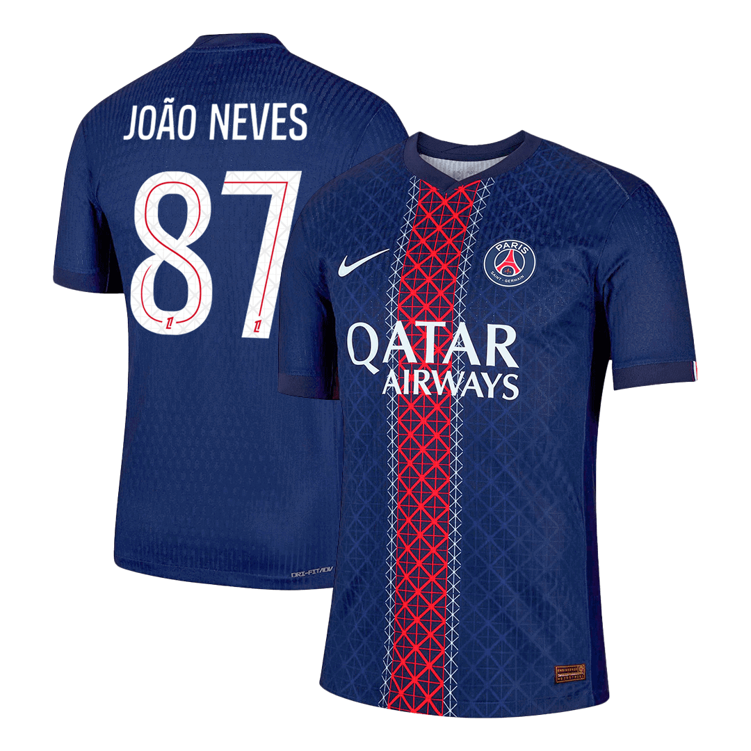 JOÃO NEVES #87 Maillot de Foot Domicile PSG 2025/26 pour Homme - Version Joueur - Coupe Slim