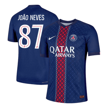 JOÃO NEVES #87 Maillot de Foot Domicile PSG 2025/26 pour Homme - Version Joueur - Coupe Slim