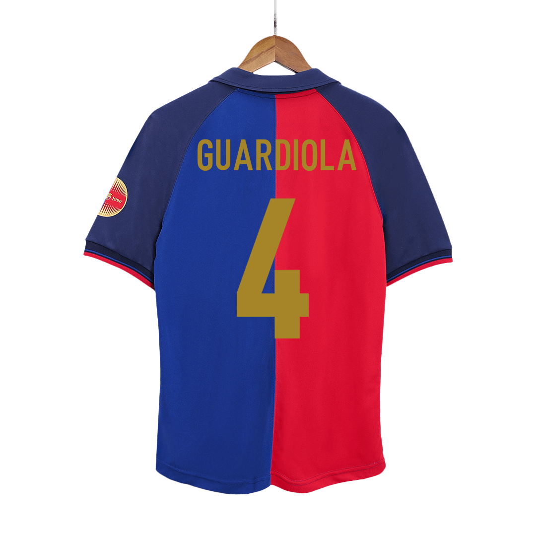 Maillot de foot domicile rétro FC Barcelone 1999/00 Homme GUARDIOLA #4
