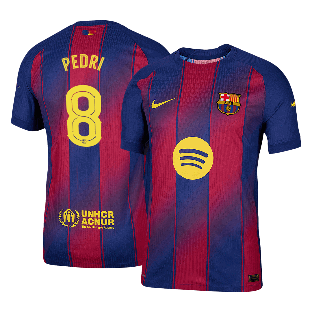 Maillot de foot domicile FC Barcelone PEDRI #8 version joueur UCL 2025/26 pour homme - Coupe ajustée