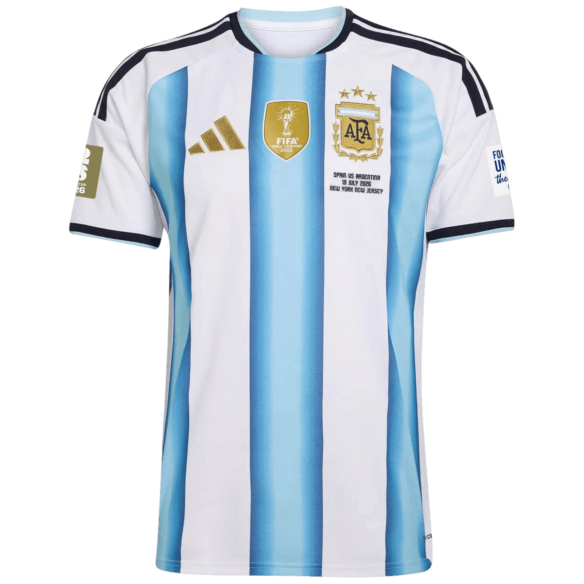 Men's Argentina World Cup 2026 Player Version Home Soccer Jersey - Final Match Edition (With Patches)