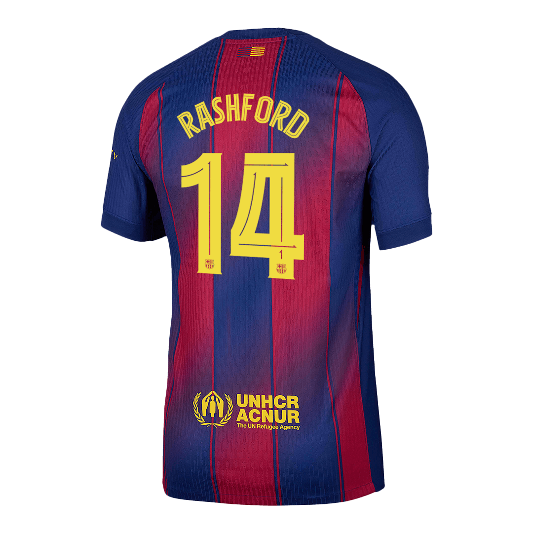 Maillot de football domicile RASHFORD #14 pour homme FC Barcelone UCL 2025/26 - Coupe slim