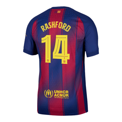 Maillot de football domicile RASHFORD #14 pour homme FC Barcelone UCL 2025/26 - Coupe slim