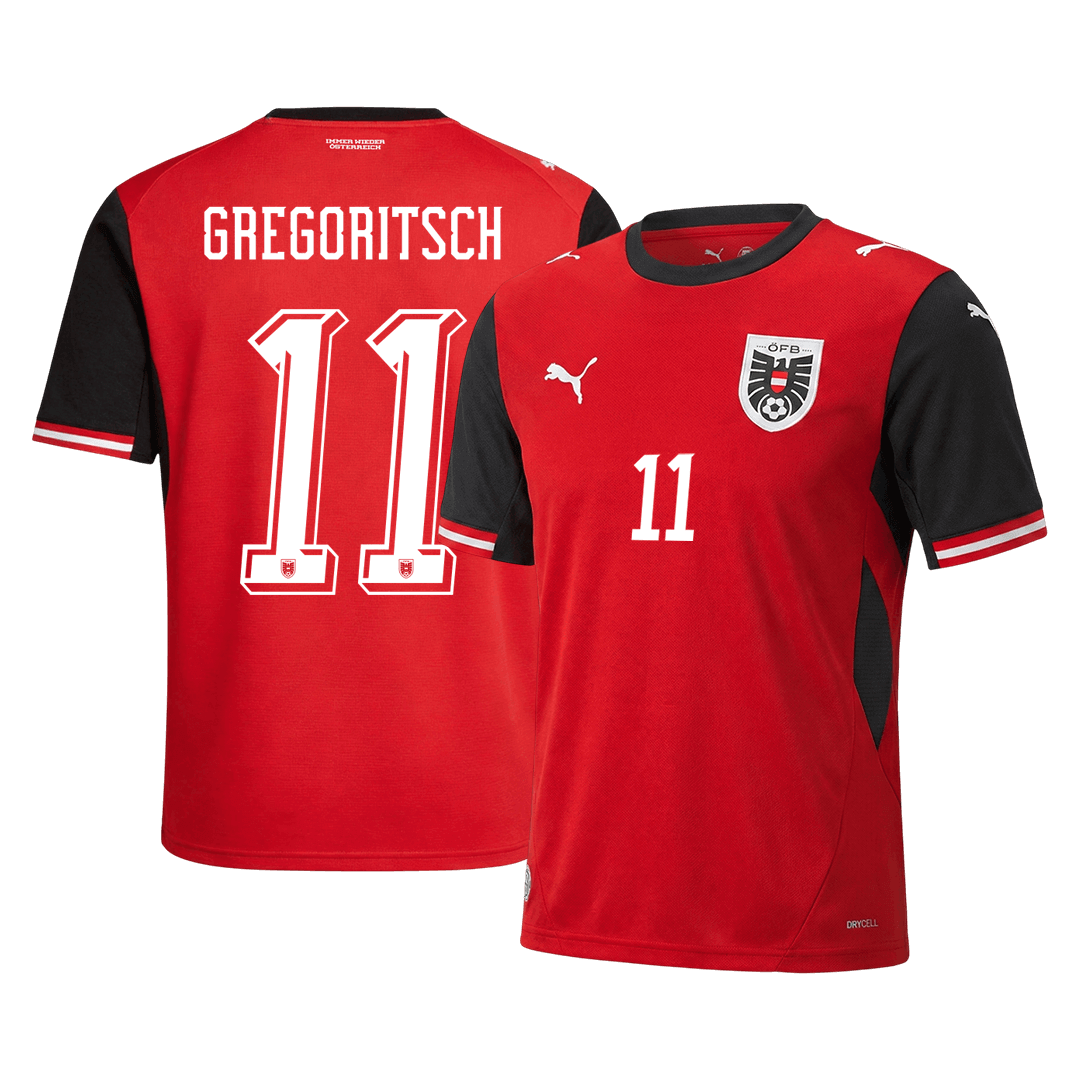 Maillot de foot domicile Homme Autriche Coupe du Monde 2026 GREGORITSCH #11