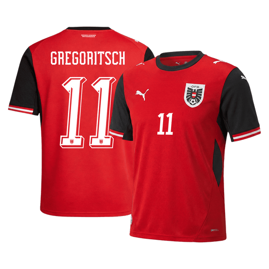 GREGORITSCH #11 Men's Austria World Cup 2026 Home Soccer Jersey