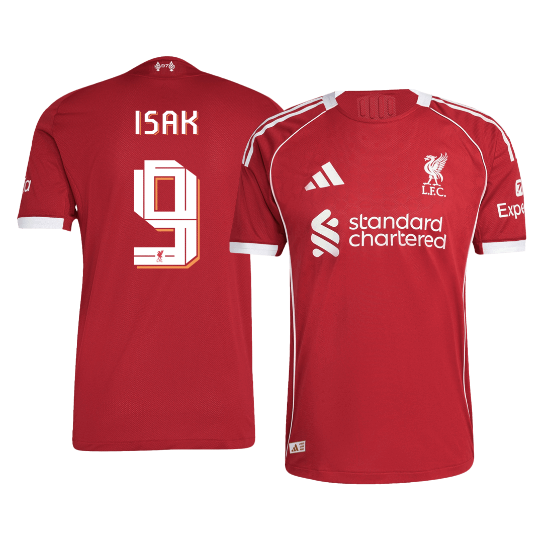Maillot de Foot Domicile Liverpool UCL 2025/26 pour Homme (Version Joueur) ISAK #9 - Coupe Ajustée