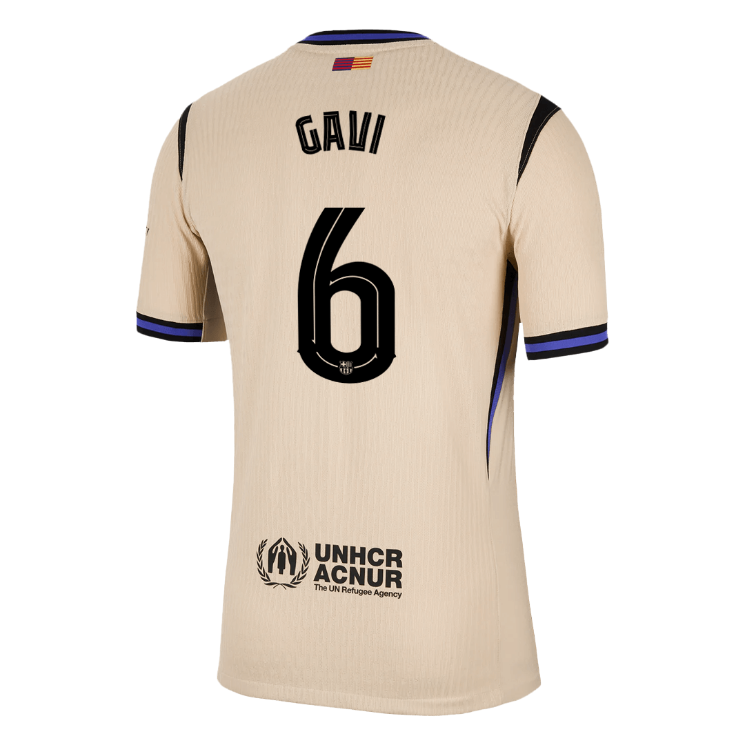 Maillot de foot GAVI #6 Barcelone UCL 2025/26 pour homme - Version joueur - Extérieur - Coupe ajustée