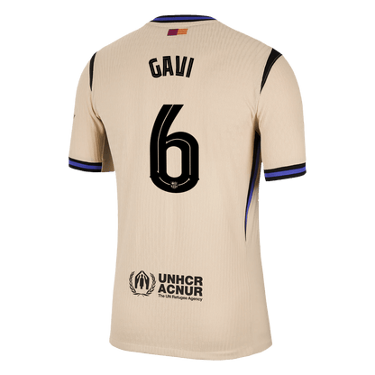 Maillot de foot GAVI #6 Barcelone UCL 2025/26 pour homme - Version joueur - Extérieur - Coupe ajustée