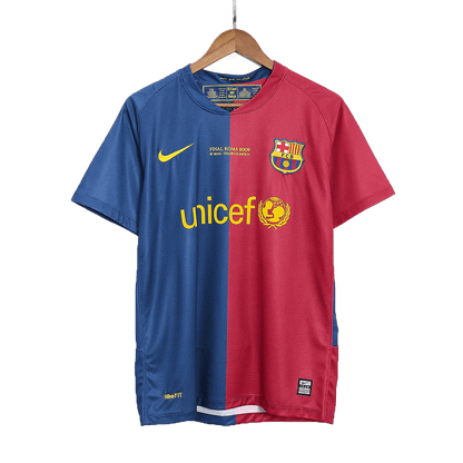 Maillot de foot domicile rétro pour homme A. INIESTA #8 Barcelone LDC Finale LDC 2008/09