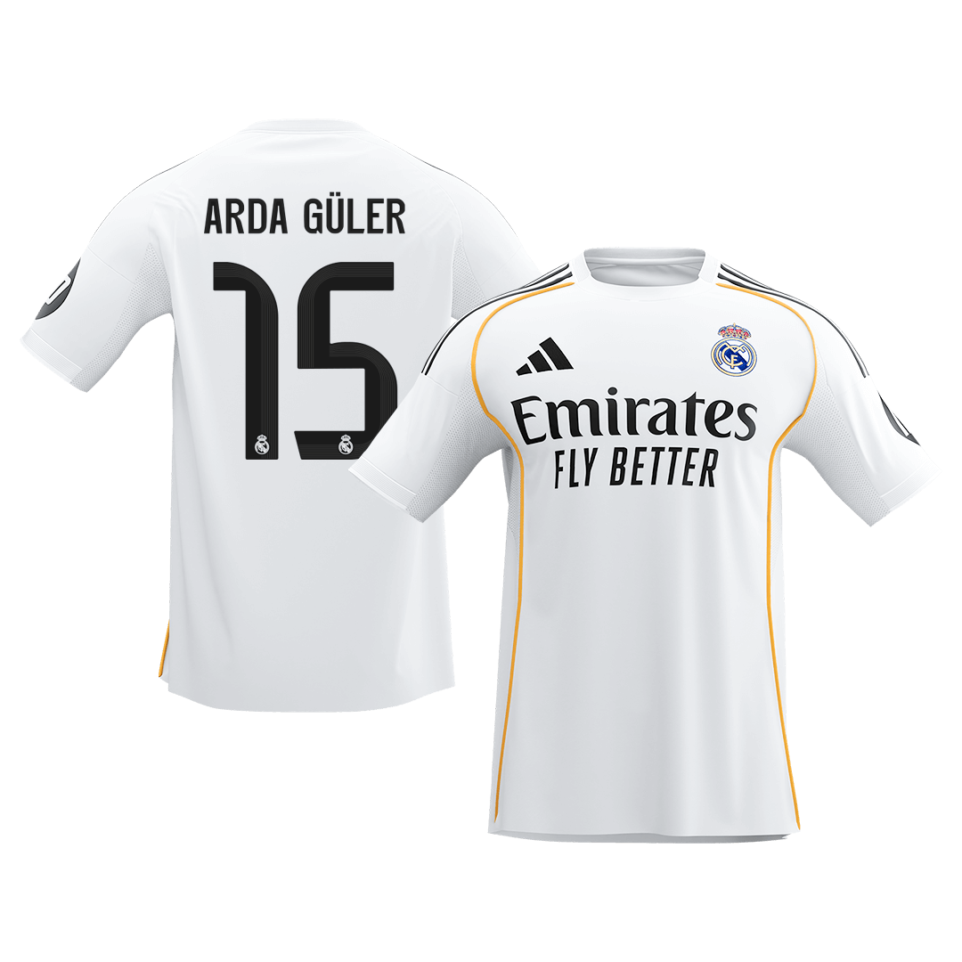 Maillot de Foot Domicile ARDA GÜLER #15 Real Madrid Homme 2025/26 [QUALITÉ SUPÉRIEURE]