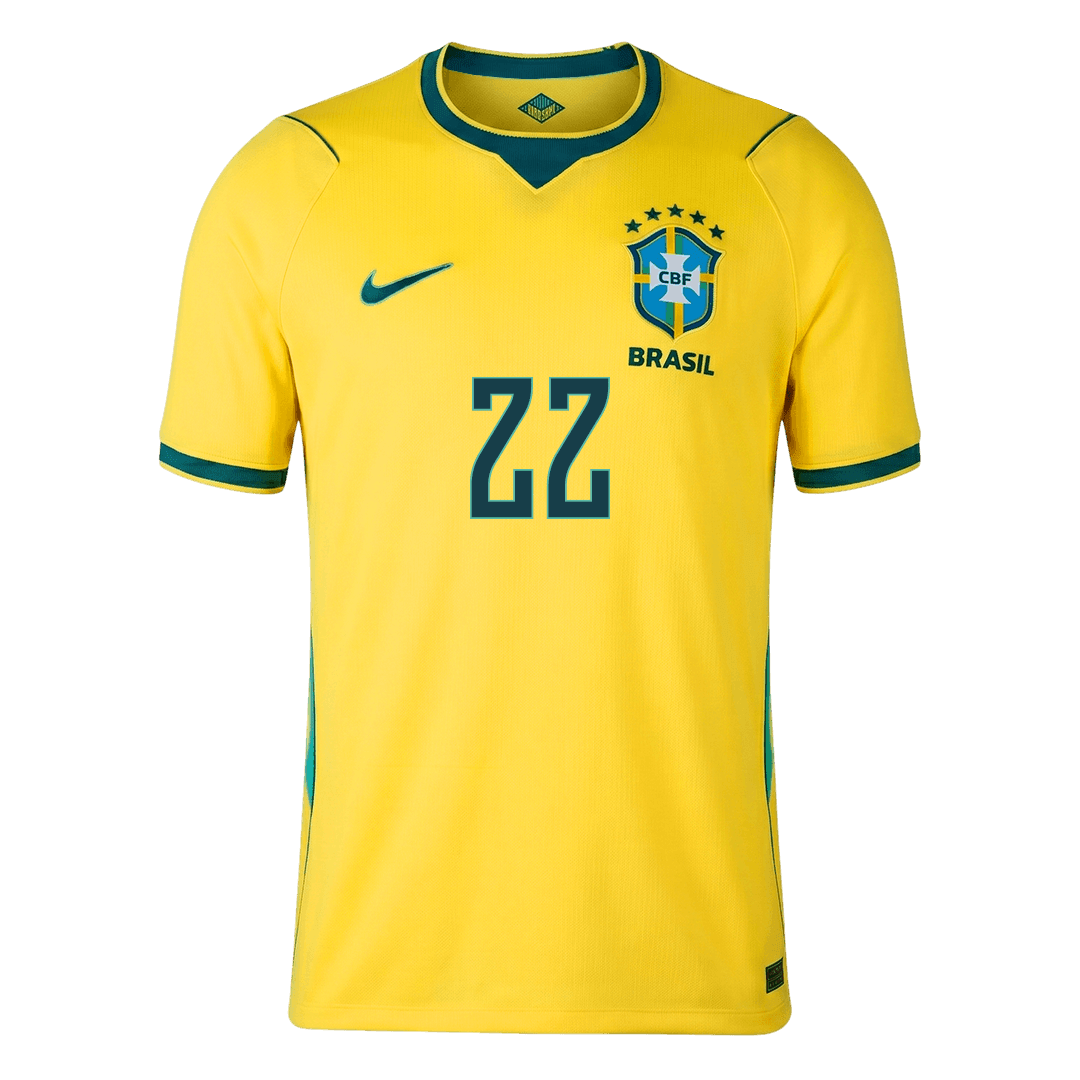 JOÃO PEDRO #22 Men's Brazil World Cup 2026 Home Soccer Jersey