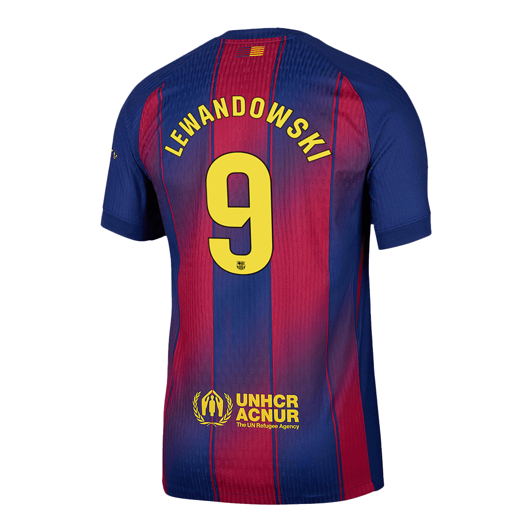 Maillot de Foot Domicile LEWANDOWSKI #9 Barcelone 2025/26 Version Joueur Homme - Coupe Ajustée