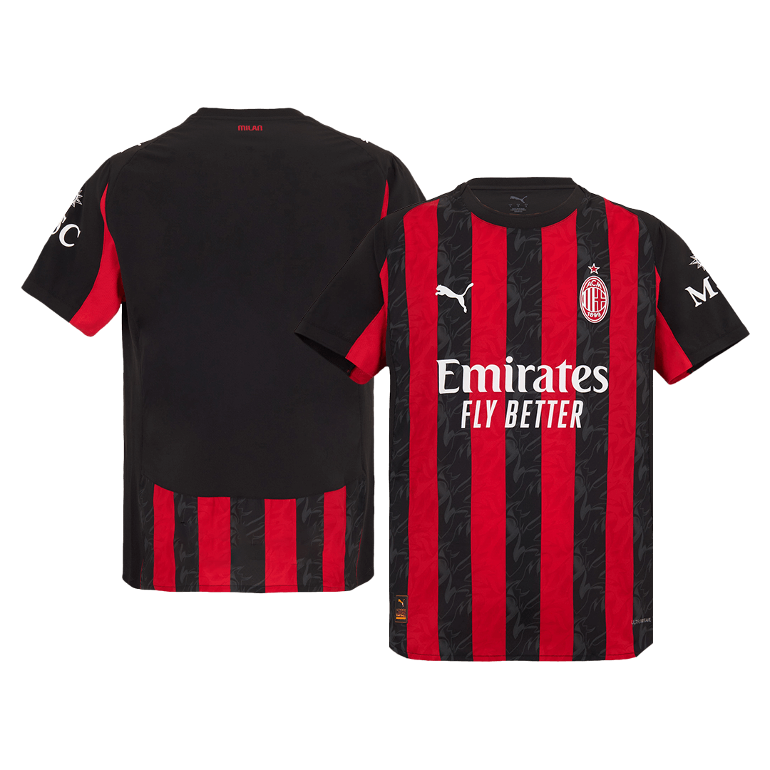 Maillot de foot domicile AC Milan 2025/26 pour homme - Version joueur - Coupe ajustée
