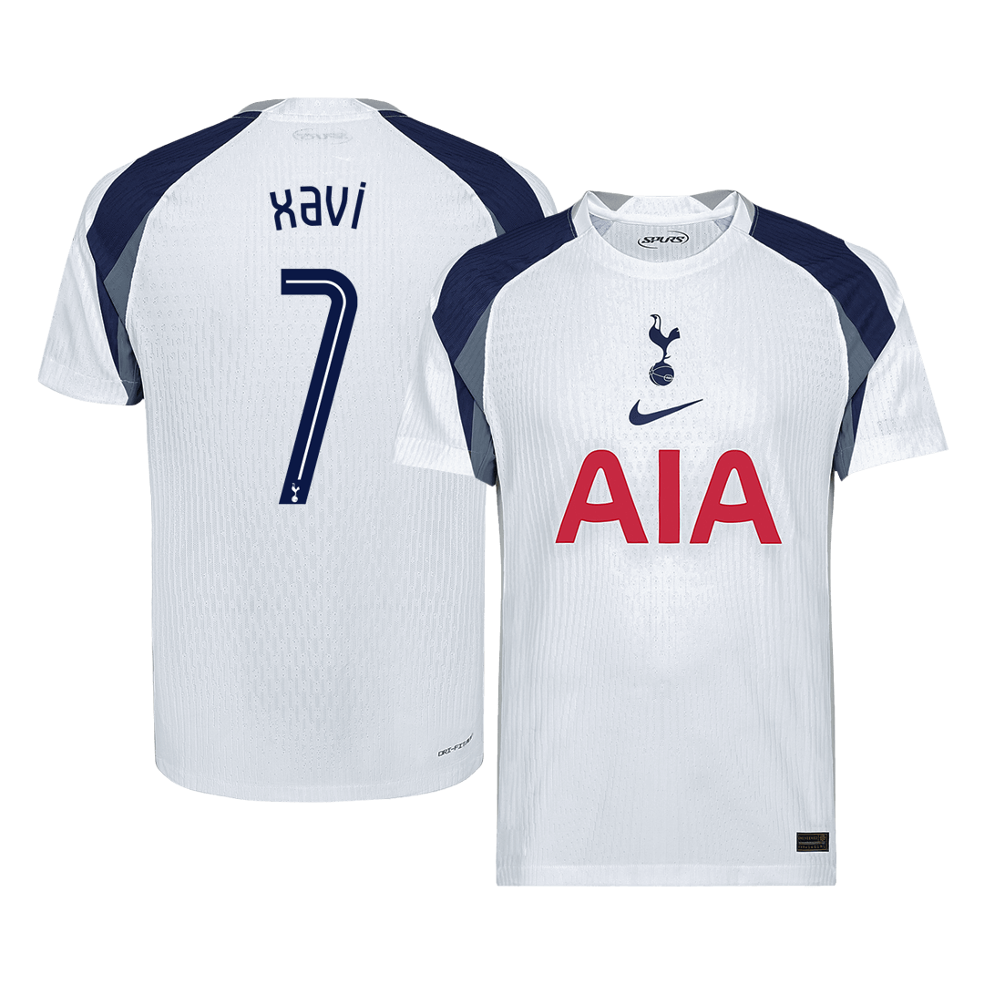 Maillot de football domicile XAVI #7 pour homme Tottenham Hotspur LDC 2025/26 version joueur - Coupe ajustée