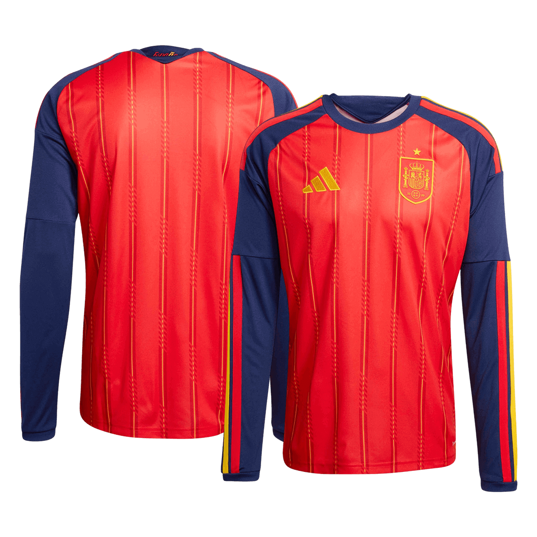 Maillot de football domicile à manches longues pour hommes Espagne Coupe du Monde 2026