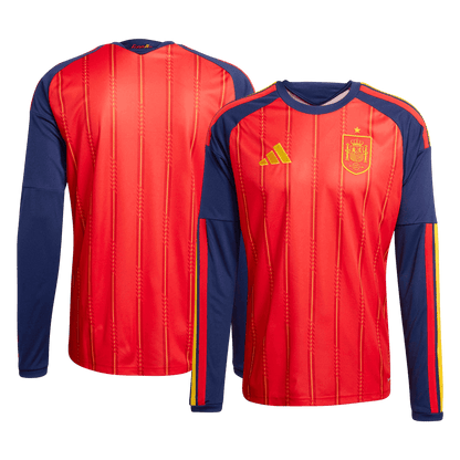 Maillot de football domicile à manches longues pour hommes Espagne Coupe du Monde 2026