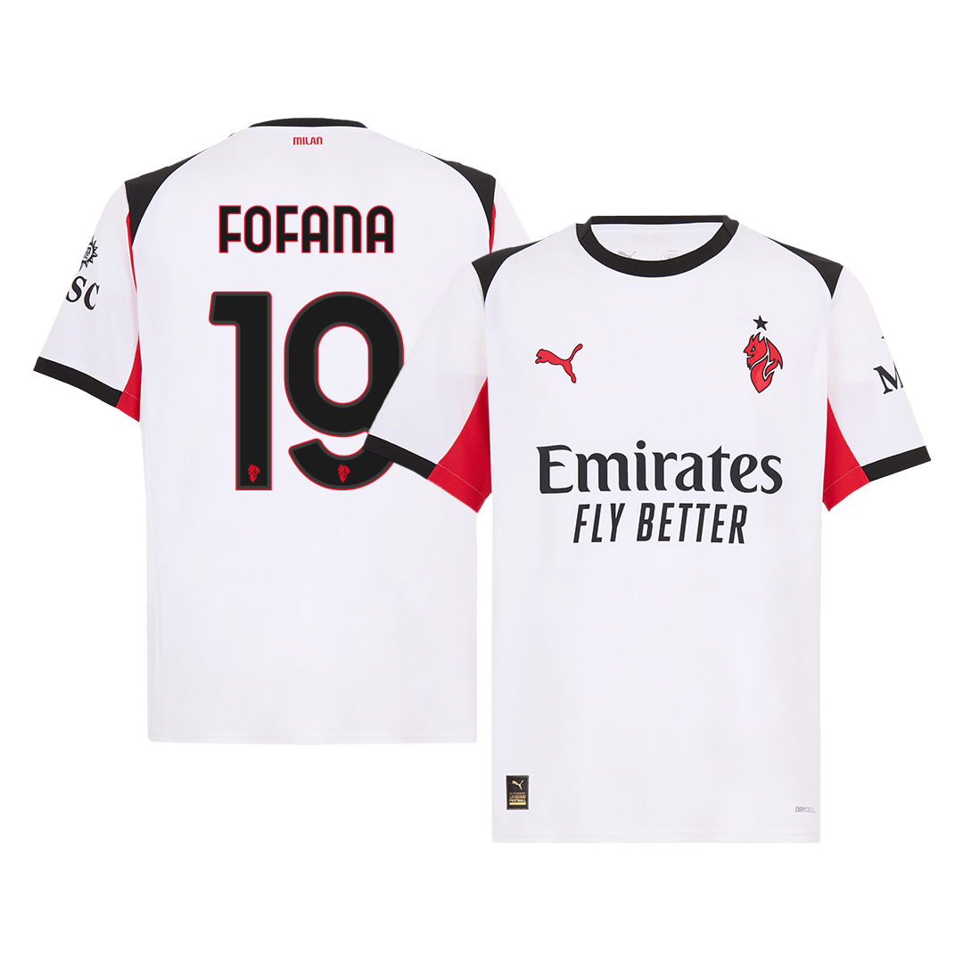 Maillot de football extérieur FOFANA #19 AC Milan 2025/26 pour homme