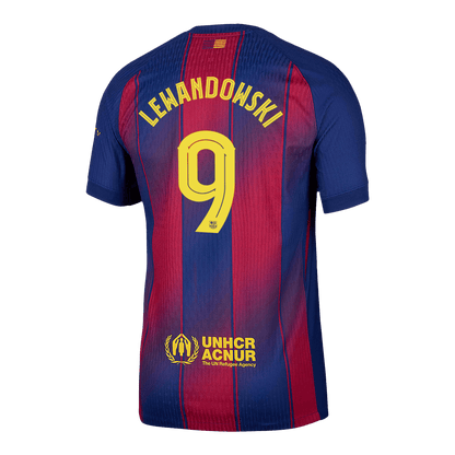 Maillot de Foot Domicile Homme LEWANDOWSKI #9 Barcelone UCL 2025/26 Version Joueur - Coupe Ajustée
