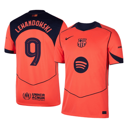 Maillot de foot Lewandowski #9 Barcelone Troisième Extérieur LDC 2025/26 pour homme