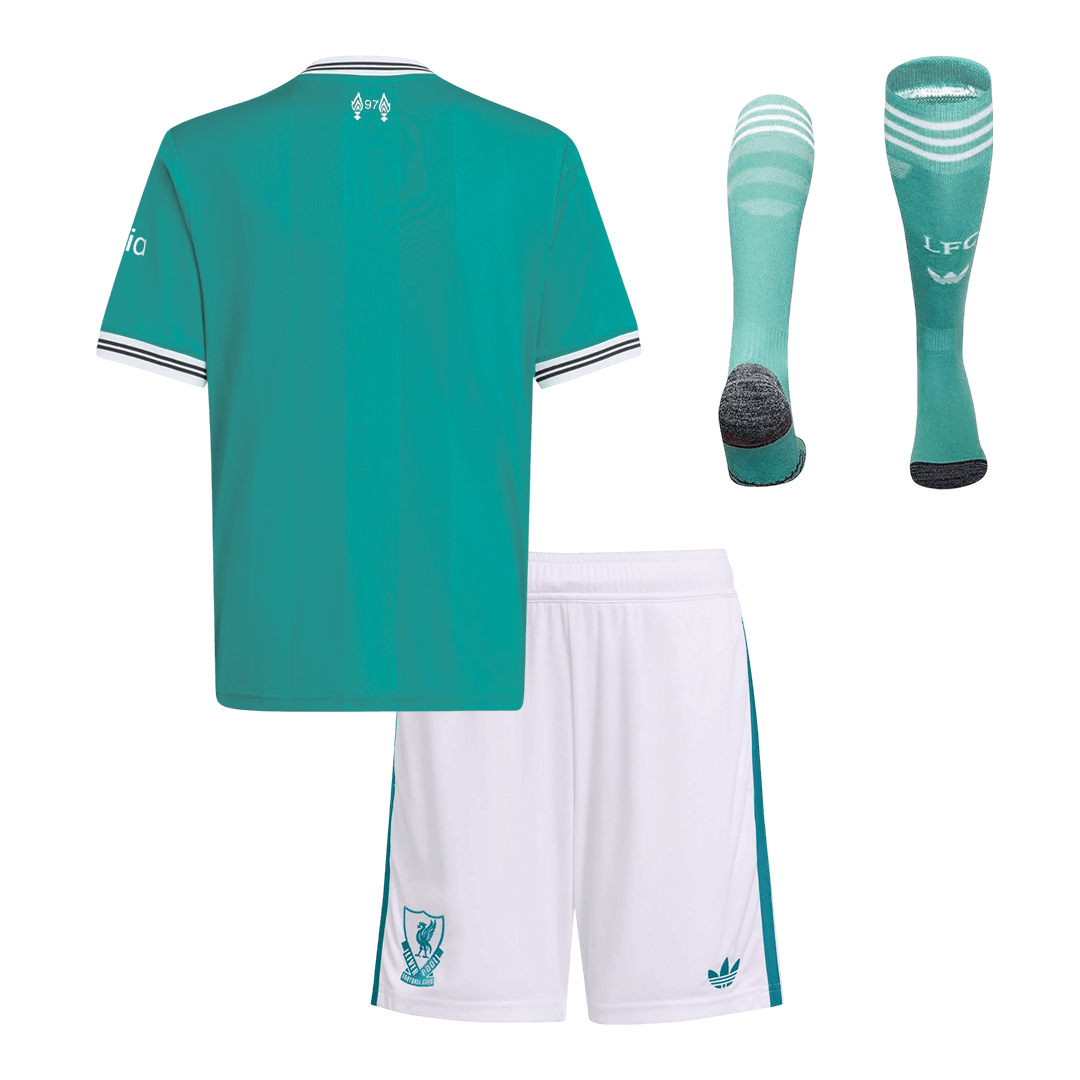 Maillot de foot complet extérieur enfant Liverpool 2025/26