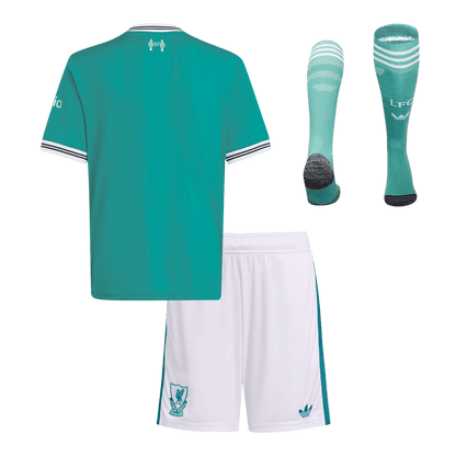 Maillot de foot complet extérieur enfant Liverpool 2025/26