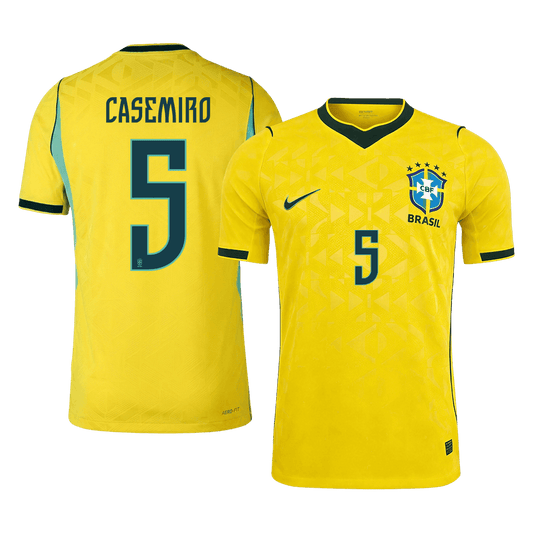 CASEMIRO #5 Men's Brazil World Cup 2026 Player Version Home Soccer Jersey - Slim Fit