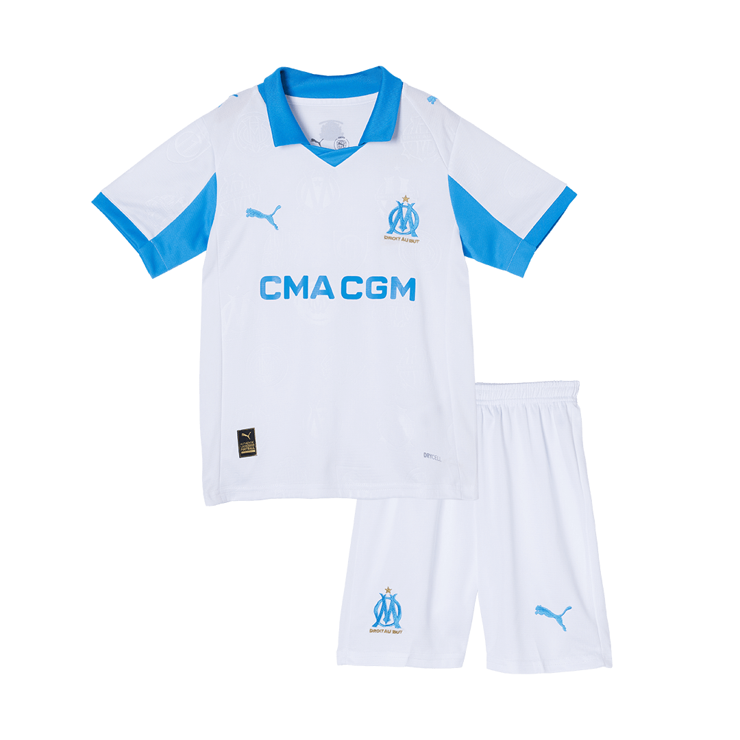 Ensemble Maillot Domicile de Football Enfant Marseille 2025/26