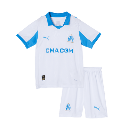 Ensemble Maillot Domicile de Football Enfant Marseille 2025/26