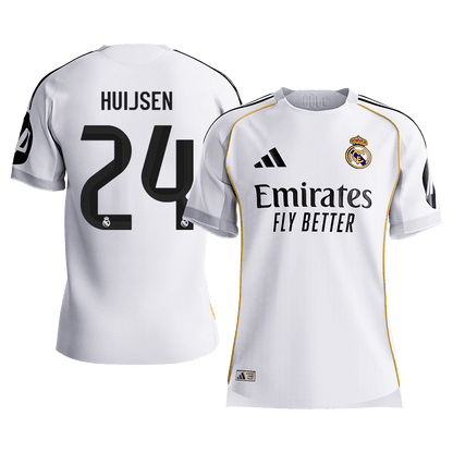 Maillot de football domicile Real Madrid 2025/26 version joueur HUIJSEN #24 pour homme - Coupe ajustée [PREMIUM]