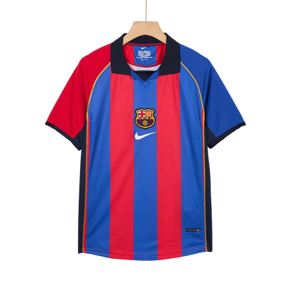 Maillot de football domicile homme du FC Barcelone 2001/02 Rétro RIVALDO #10