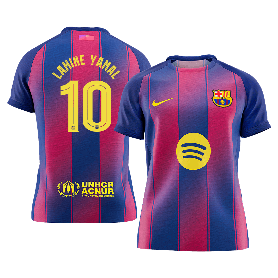 Maillot de foot domicile homme LAMINE YAMAL #10 Barcelone Ligue des Champions 2025/26 [QUALITÉ SUPÉRIEURE]