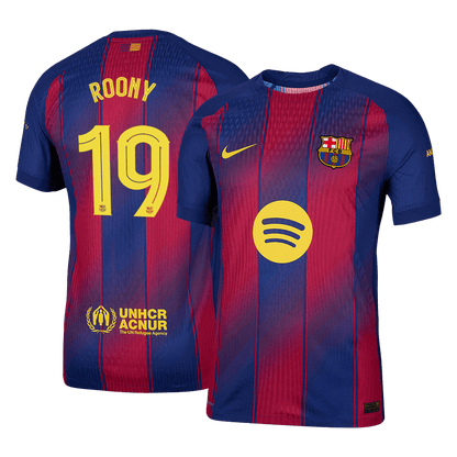 Maillot de football domicile ROONY #19 Barcelone LDC 2025/26 version joueur pour homme - Coupe ajustée