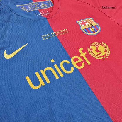 Maillot de football rétro domicile homme manches longues Barcelone LDC finale 2008/09
