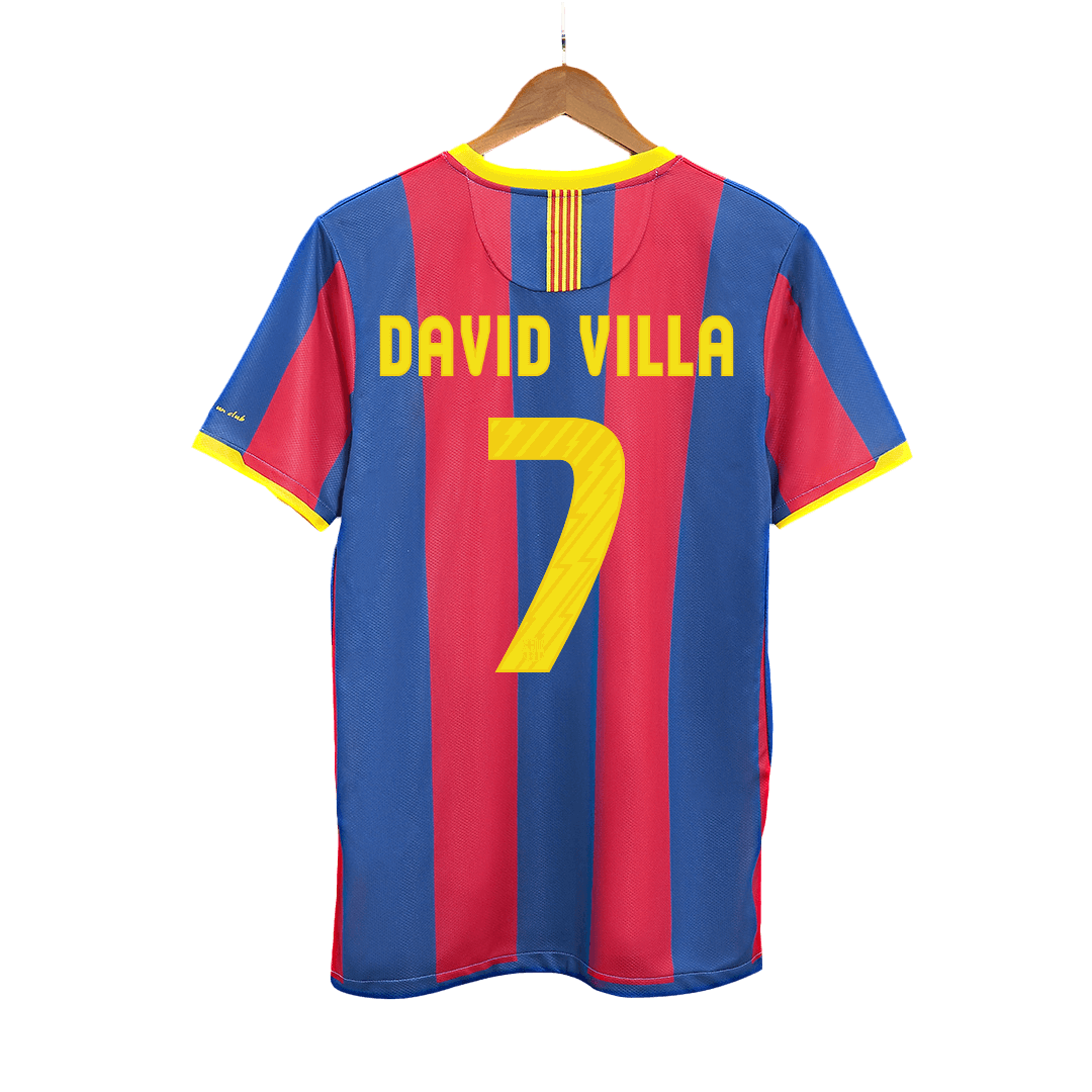 Maillot de foot domicile rétro DAVID VILLA #7 FC Barcelone 2010/11 pour homme