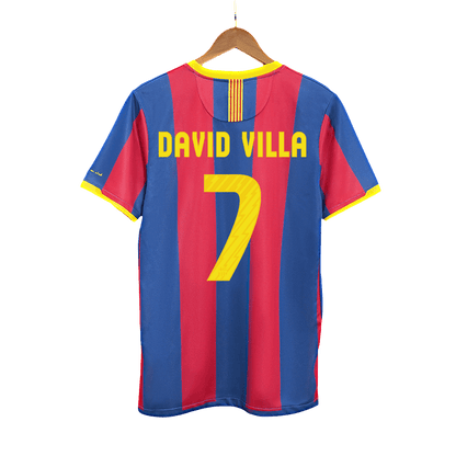 Maillot de foot domicile rétro DAVID VILLA #7 FC Barcelone 2010/11 pour homme