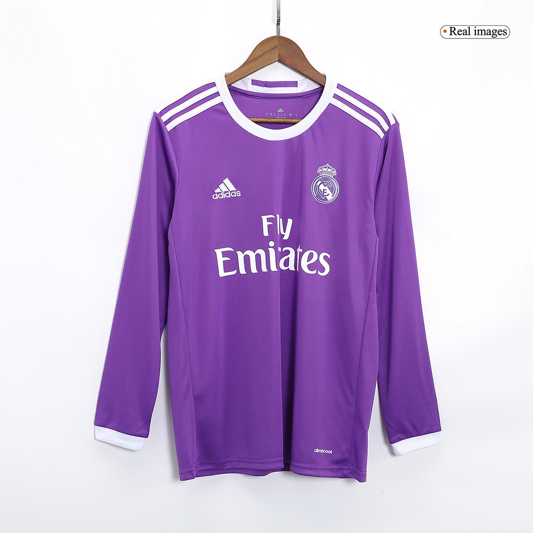 Maillot de football rétro Real Madrid 2016/17 extérieur manches longues pour homme