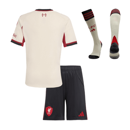 Ensemble complet maillot de foot extérieur enfant Liverpool 2025/26