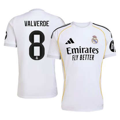 MAILLOT DE FOOT DOMICILE HOMME REAL MADRID 2025/26 VALVERDE #8 [PREMIUM]